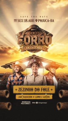 Forró na Fazenda Pojuca-BA Sex 18 Abril 2026 PSD Editável