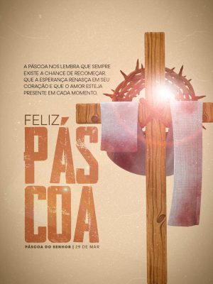 Páscoa Feliz Páscoa do Senhor 29 de Mar PSD Editável