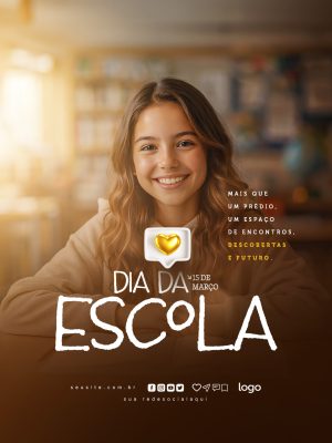 Dia da Escola 15 de Março Celebração de Encontros PSD Editável