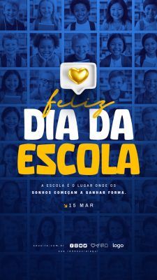 Dia da Escola 15 Mar Sonhos Ganham Forma Template PSD Editável