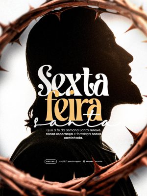 Sexta Feira Santa Que a Fé Renove Nossa Esperança Arte PSD Editável