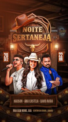 Noite Sertaneja Evento Musical Dezembro Nadson Ana Castela PSD Editável