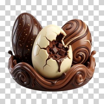Páscoa Ovos de Chocolate Quebrado Creme Gotas PNG Transparente