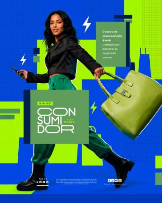 Dia do Consumidor 15 de Março Mensagem de Agradecimento Cliente PSD Editável