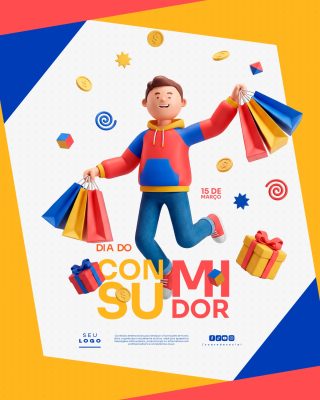 Dia do Consumidor 15 de Março Banner Alegre PSD Editável