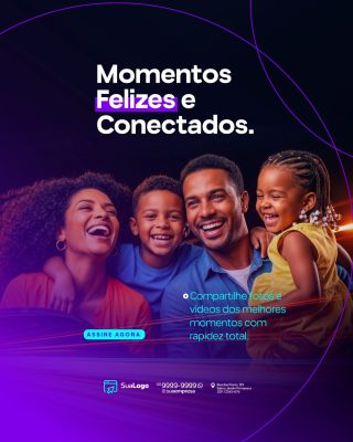 Marketing Momentos Felizes e Conectados Assine Agora PSD Editável