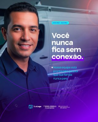 Conexão Você Nunca Fica Sem Conexão Banner PSD Editável