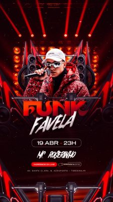 Funk Favela MC Rogerinho 19 ABR - 23H Teresina/PI PSD Editável
