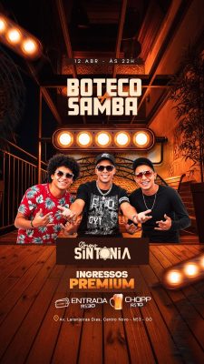 Story Flyer Próximos Shows Boteco Samba Grupo Sintonia PSD Editável