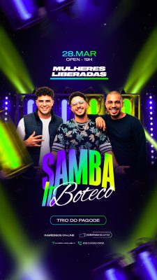 Story Flyer Próximos Shows Festa Samba Boteco Trio do Pagode PSD Editável
