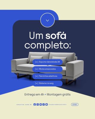 Lojas de Sofás Completo Espuma Densidade e Montagem Grátis PSD Editável