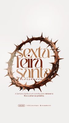 Sexta feira Santa Cristo Vive Mensagem de Fé Renovada PSD Editável
