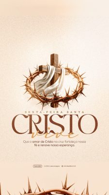 Sexta feira Santa Cristo Vive Amor e Esperança Design PSD Editável