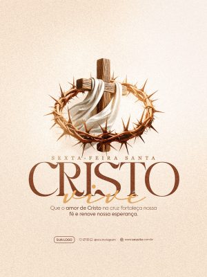 Sexta Feira Santa Cristo Vive Post Instagram PSD Editável