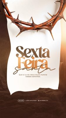 Sexta Feira Santa Ressurreição Ilumine Nossos Caminhos Template PSD Editável