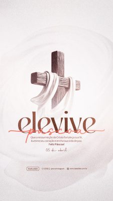 Páscoa Ressurreição de Cristo Fé e Paz Mensagem PSD Editável