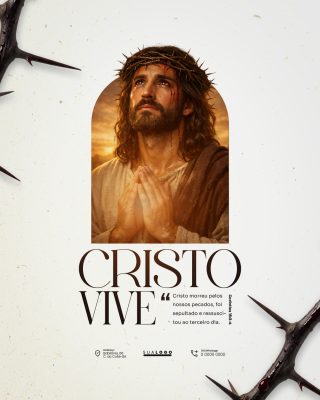 Páscoa Cristo Vive Ressurreição Feliz Páscoa Social Media PSD Editável