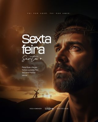 Sexta-feira Santa Foi por Você Foi por Amor Template Religioso PSD Editável