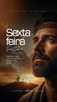 Sexta Feira Santa Quaresma Semana Santa Social Media PSD Editável