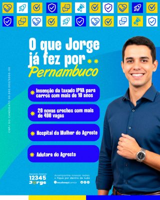 Campanha Política Propostas de Jorge por Pernambuco PSD Editável Deputado