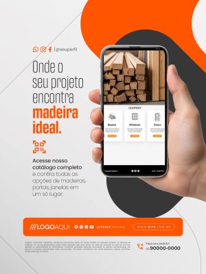 Madeireira Onde Seu Projeto Encontra Madeira Ideal  PSD Editável