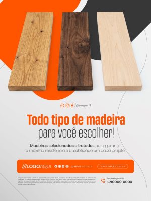 Madeireira Madeira Todo Tipo de Madeira Para Você Escolher PSD Editável