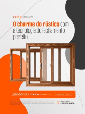 Madeireira O Charme do Rústico Com a Tecnologia do Fechamento Perfeito PSD Editável