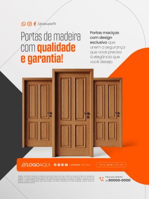 Madeireira Portas de Madeira com Qualidade e Garantia PSD Editável