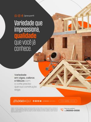 Madeireira Material de Construção Variedade e Qualidade PSD Editável