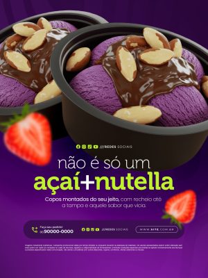 Açaiteria Copos do Seu Jeito Sabor que Vicia PSD Editável