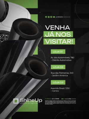 Insufilm Automotivo Películas Venha Já Nos Visitar PSD Editável