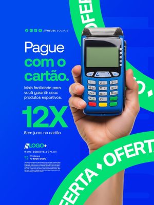 Loja de Material Esportivo Oferta Pague Com o Cartão PSD Editável