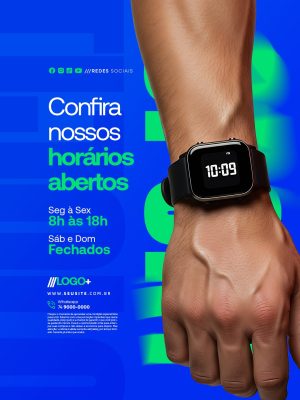  Loja de Material Esportivo Confira Nossos Horários Abertos PSD Editável