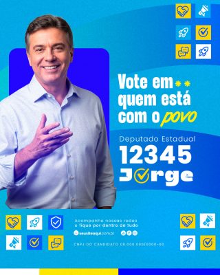 Campanha Eleitoral Vote em Quem Está Com o Povo Template Digital PSD Editável  Politica