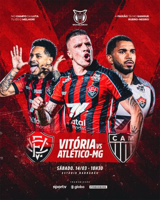 Brasileirão Vitória vs Atlético-MG Sábado 14/03 Estádio Barradão PSD Editável