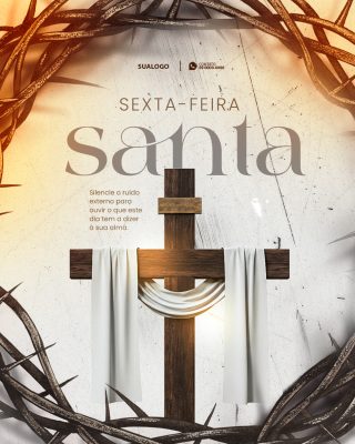 Sexta-feira Santa Silencie o Ruído Externo para Ouvir Sua Alma PSD Editável