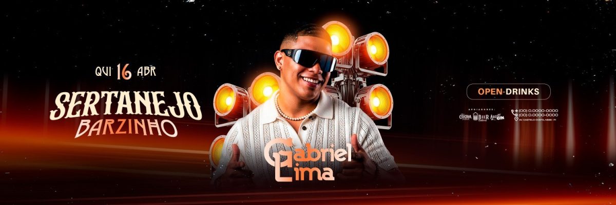 Carrossel Próximos Shows Sertanejo Barzinho Gabriel Lima Open Drinks PSD Editável