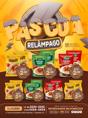 Tabloide Páscoa Relâmpago Produtos Promoção  PSD Editável