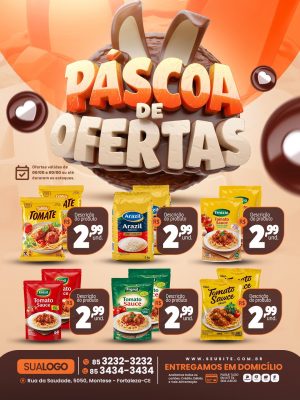 Tabloide Páscoa de Ofertas Promocional Supermercado PSD Editável