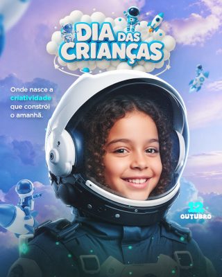 Dia das Crianças 12 de Outubro Criatividade Voe Alto PSD Editável