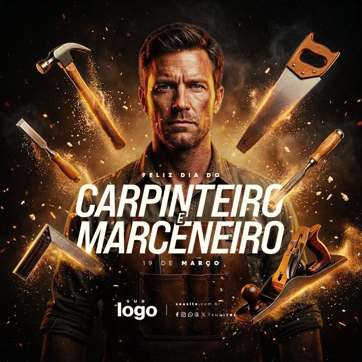 Dia do Carpinteiro e Marceneiro 19 de Março PSD Editável