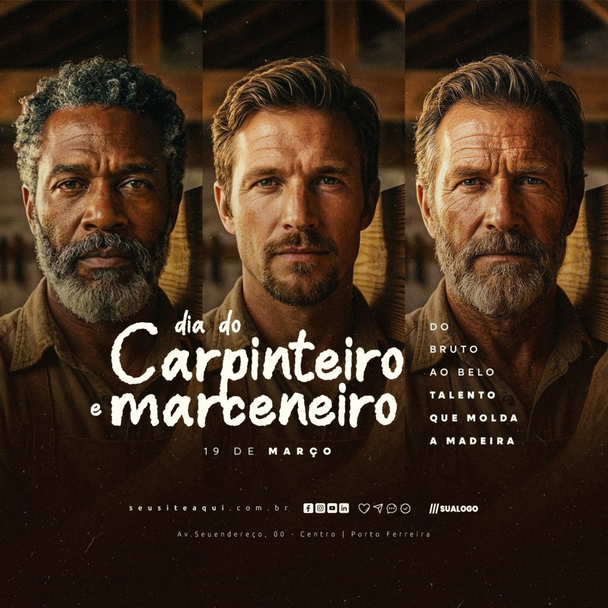 Dia do Carpinteiro e Marceneiro 19 de Março PSD Editável