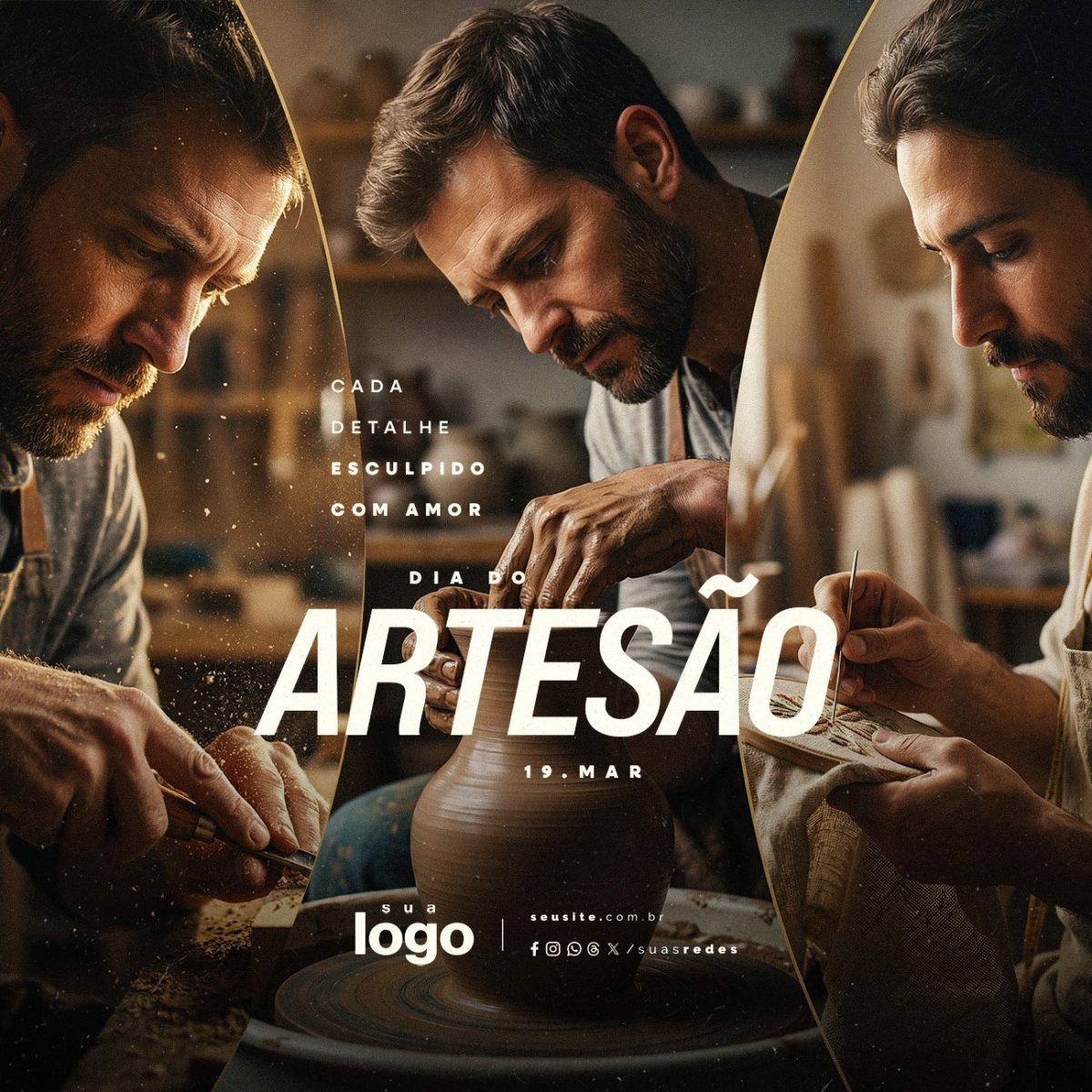 Dia do Artesão 19 Março Cada Detalhes Com Amor PSD Editável