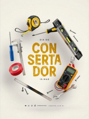 Dia do Consertador 19.MAR Publicação com Ferramentas PSD Editável