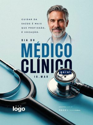 Dia do Médico Clínico Geral 16 de Março PSD Editável