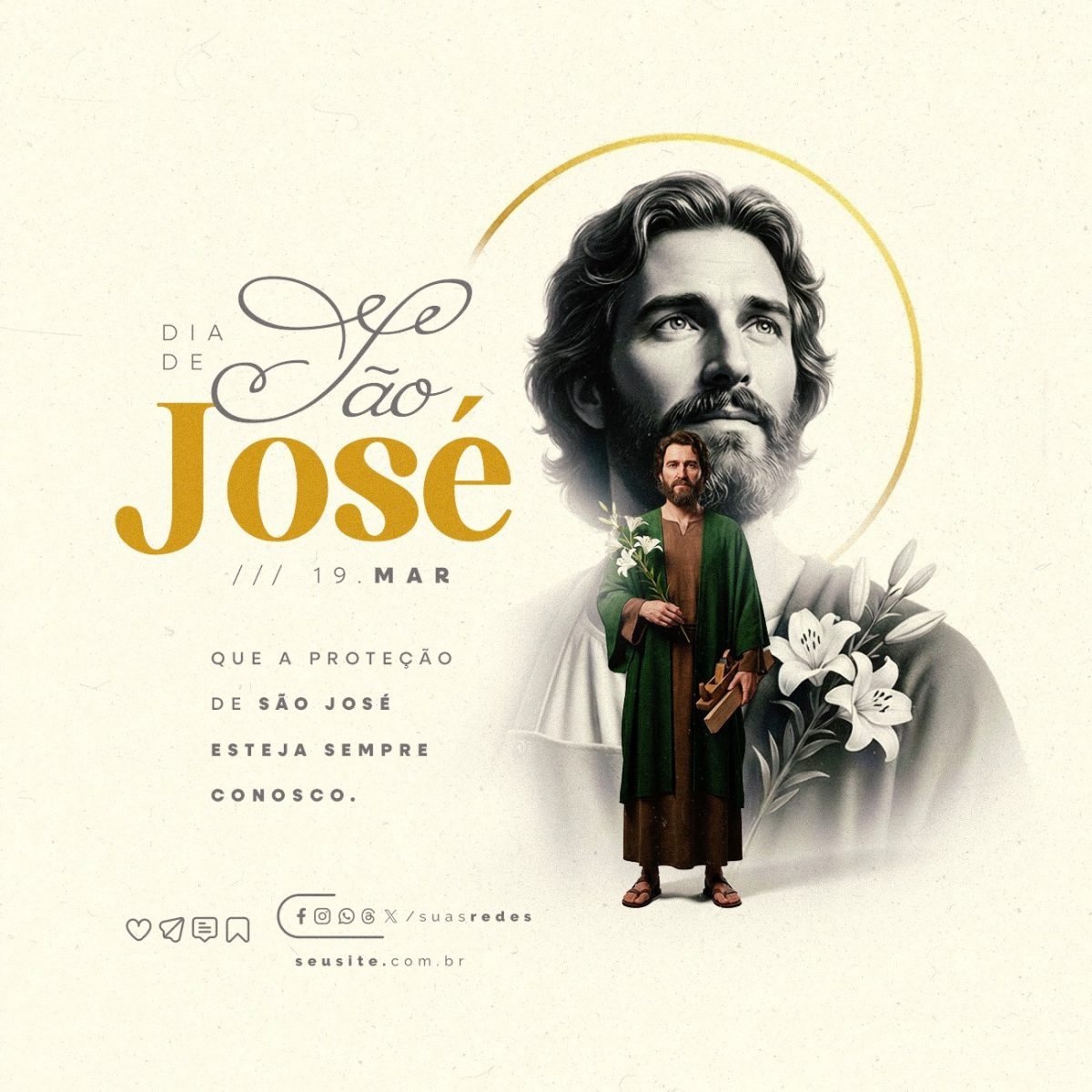 Dia de São José 19 de Março PSD Editável