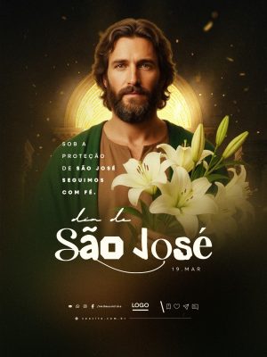 Dia de São José 19 de Março Sob a Proteção PSD Editável