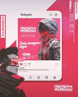 Mockup Feed Instagram Cyberpunk