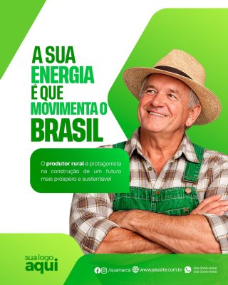Produtor Rural Energia do Brasil Arte para Divulgação PSD Editável