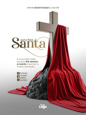 Feed Sexta-Feira Santa A Cruz Está Vazia Template Religioso PSD Editável
